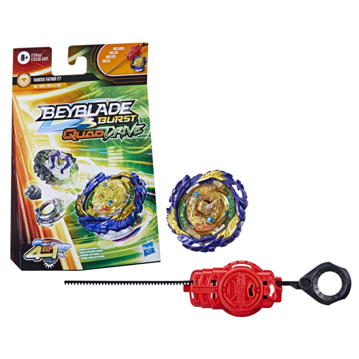 Beyblade Burst Quaddrive Vanish Fafnir F7 Spinning Top Starter Pack, 8Yrs+