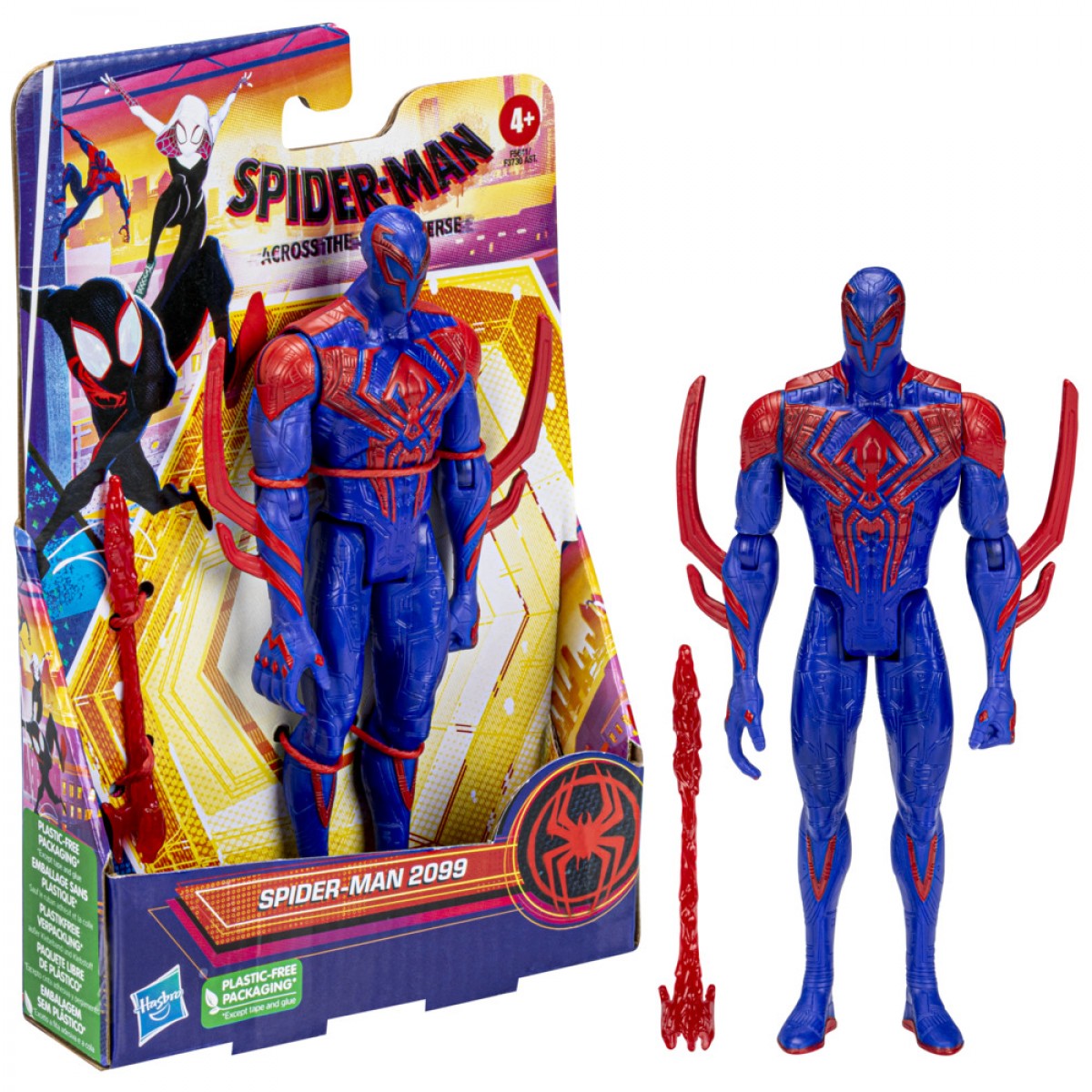 Marvel Spider-Man: Across The Spider-Verse Spider-Man 2099 Toy, 6-Inch-Scale Action Figure With Web Accessory, Toys For Kids Ages 4 And Up
