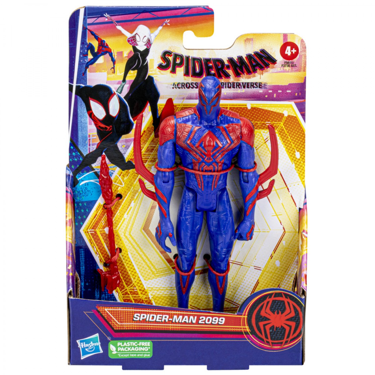 Marvel Spider-Man: Across The Spider-Verse Spider-Man 2099 Toy, 6-Inch-Scale Action Figure With Web Accessory, Toys For Kids Ages 4 And Up