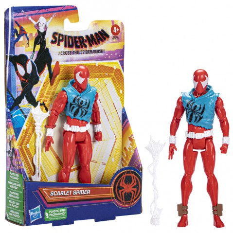 Marvel Spider-Man: Across The Spider-Verse Scarlet Spider Toy, 6-Inch-Scale Action Figure With Web Accessory, Marvel Toys, 4Yrs+