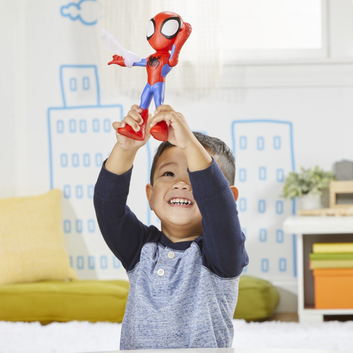 Marvel Spidey And His Amazing Friends Supersized Spidey Figure, 9-Inch Action Figure, Preschool Toys For Kids, 3Yrs+