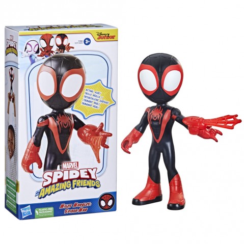 Marvel Spidey And His Amazing Friends Supersized Miles Morales: Spider-Man Figure, 9-Inch Action Figure, Preschool Toys, 3Yrs+