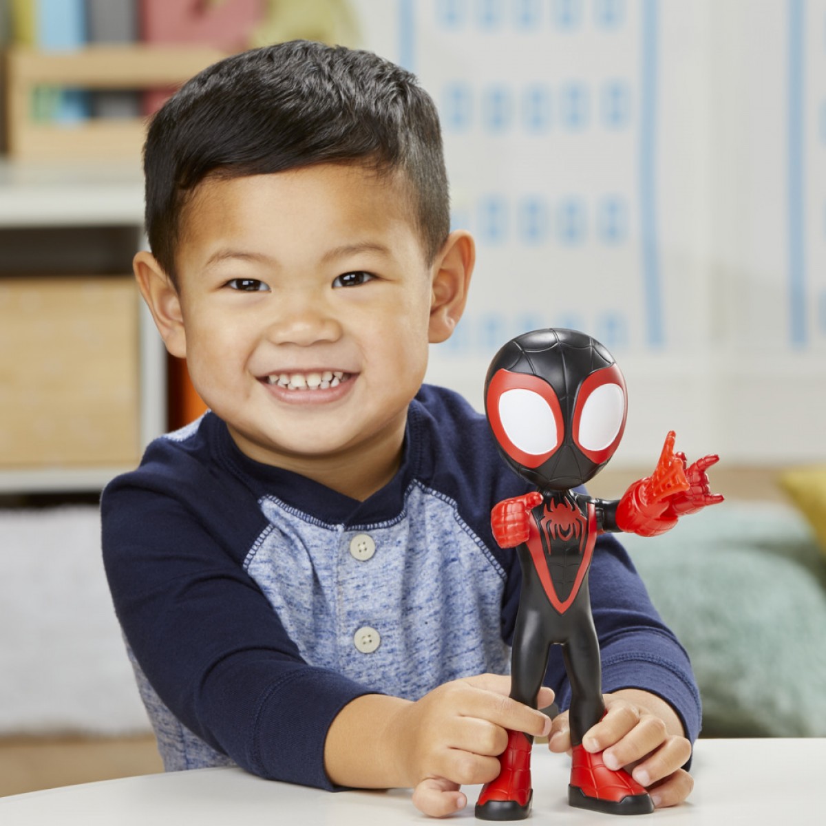 Marvel Spidey And His Amazing Friends Supersized Miles Morales: Spider-Man Figure, 9-Inch Action Figure, Preschool Toys, 3Yrs+