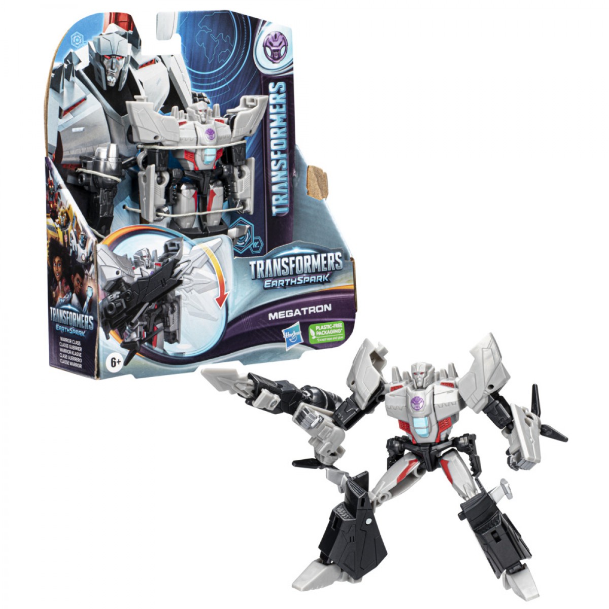 Transformers Toys Earthspark Warrior Class Megatron Action Figure, 5-Inch, 8Yrs+, Multicolour