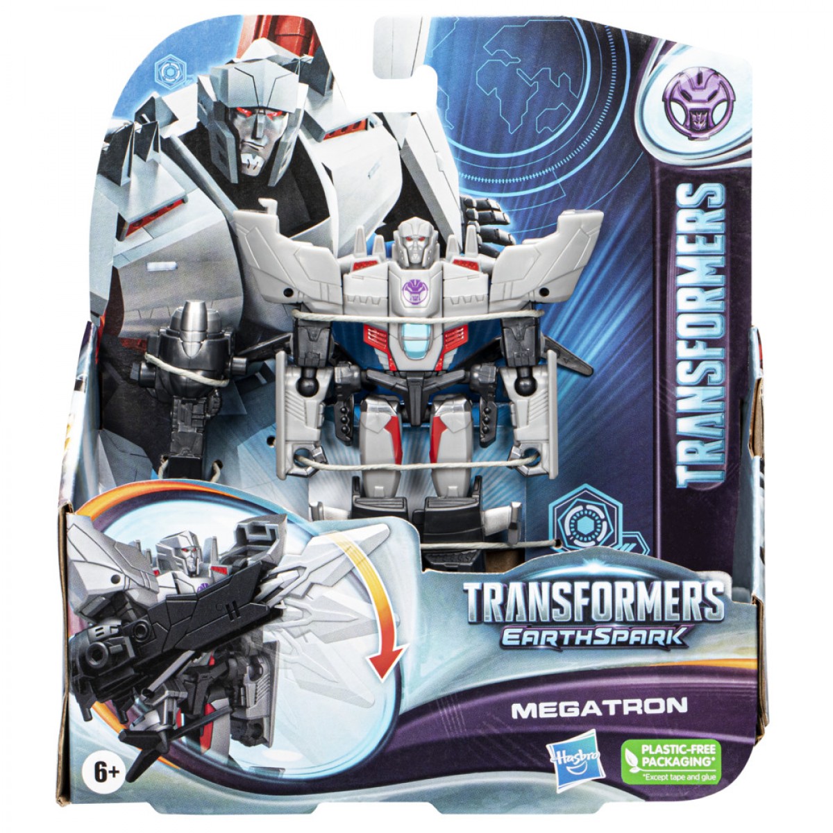 Transformers Toys Earthspark Warrior Class Megatron Action Figure, 5-Inch, 8Yrs+, Multicolour