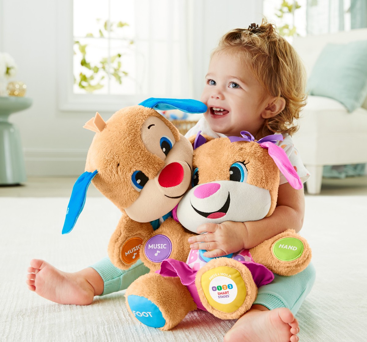 Fisher-Price Plush Baby Toy with Lights Music and Smart Stages Learning  Content, Laugh & Learn Puppy