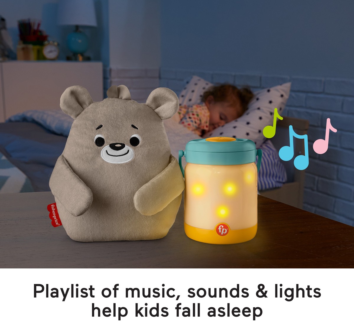 Fisher-Price Baby Bear & Firefly Soother, Light-Up Nursery Sound Machine With Take-Along Plush Toy For Babies And Toddlers, 0Y+, Multicolour