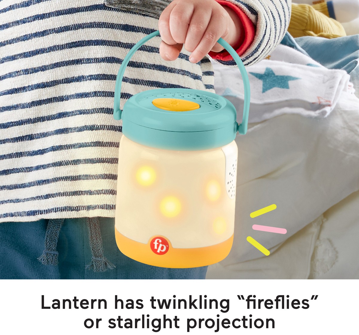Fisher-Price Baby Bear & Firefly Soother, Light-Up Nursery Sound Machine With Take-Along Plush Toy For Babies And Toddlers, 0Y+, Multicolour