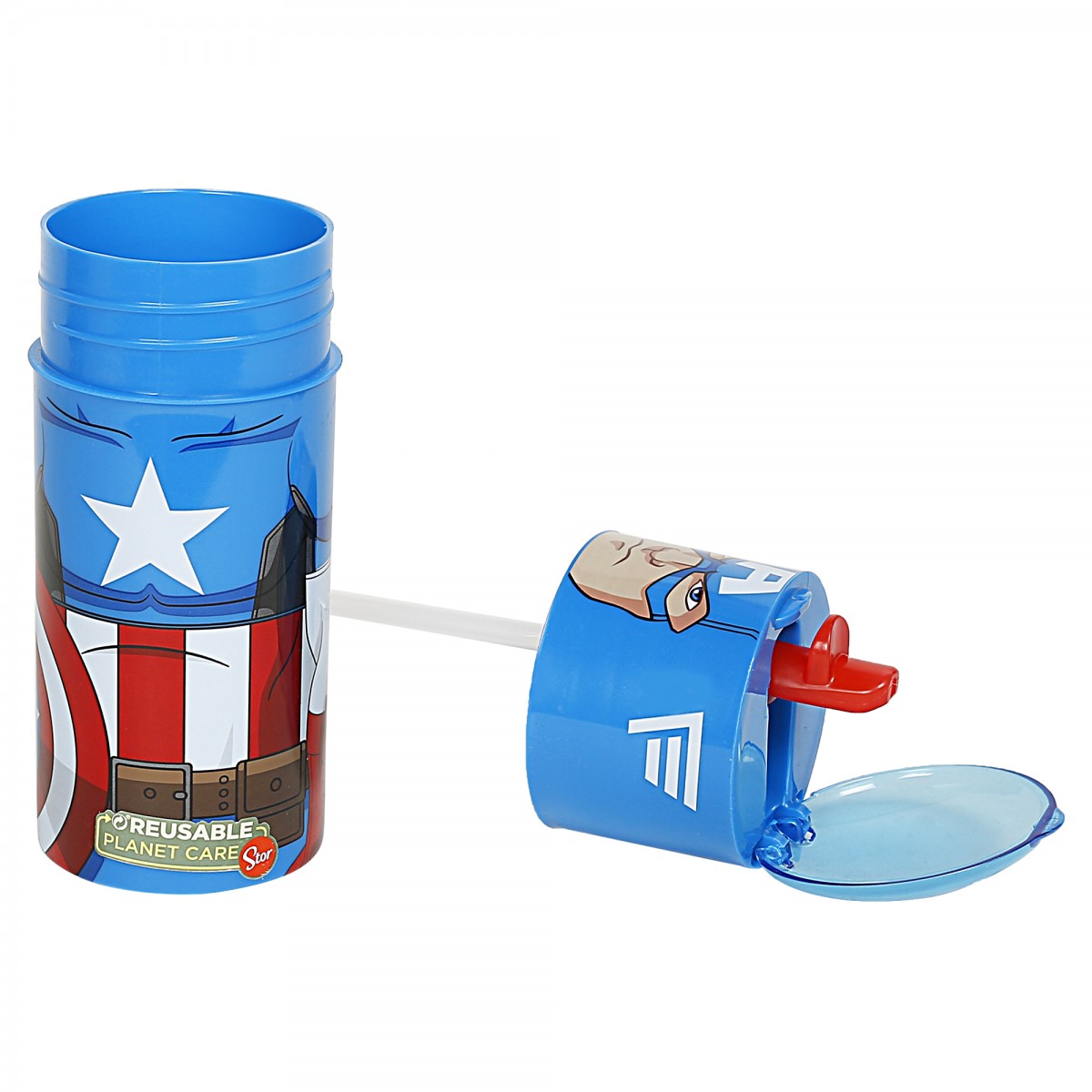 Avengers Captain America Water Bottle for Kids, Multicolour, 350ml