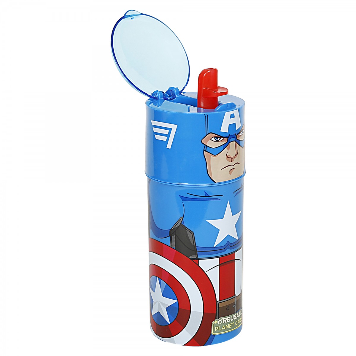 Avengers Captain America Water Bottle for Kids, Multicolour, 350ml