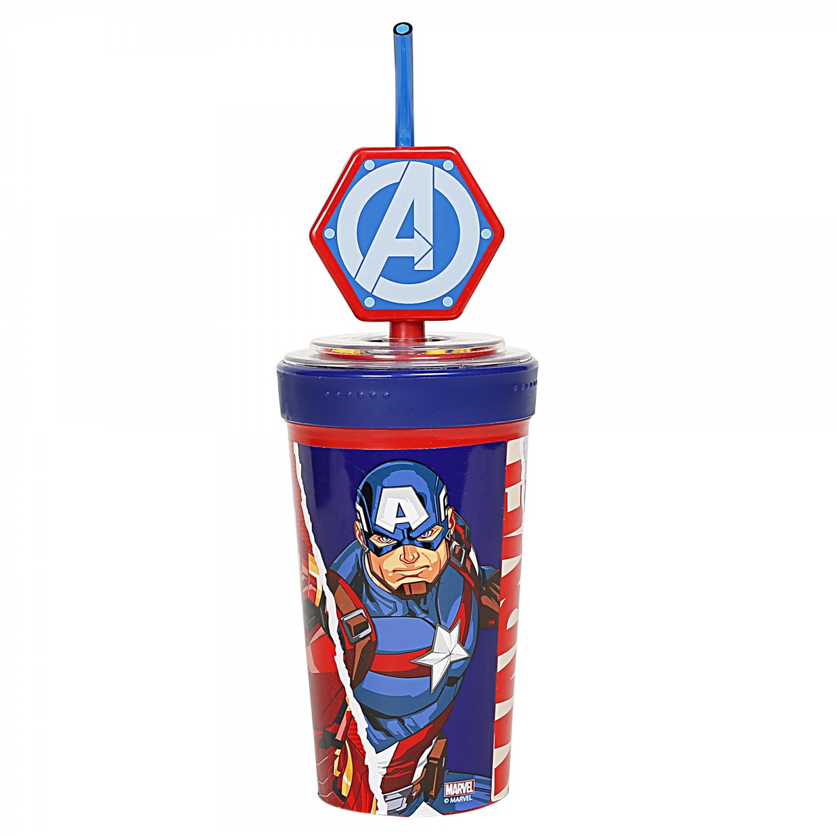 Avengers Gear Sipper Water Bottle for Kids, 390ml, Red