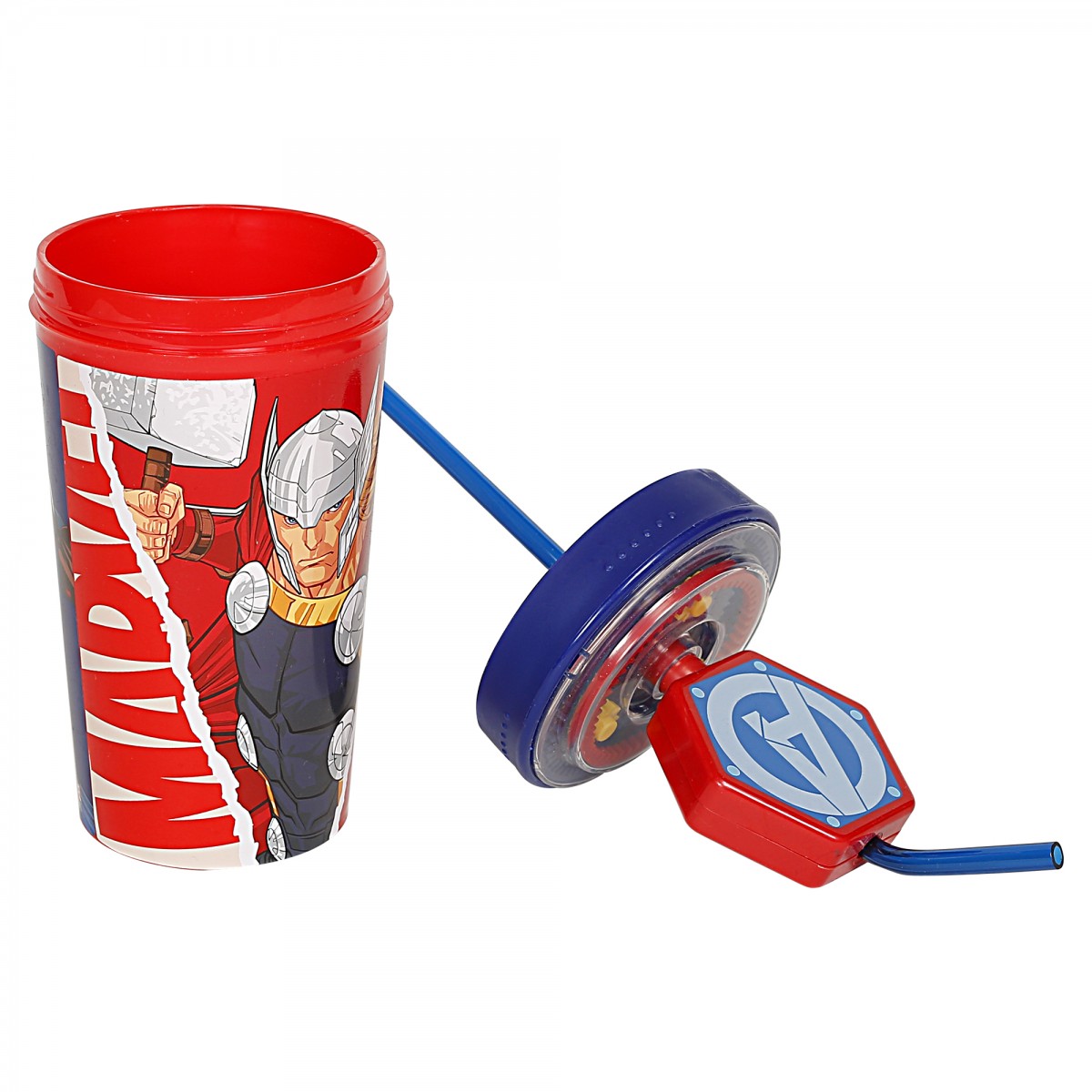 Avengers Gear Sipper Water Bottle for Kids, 390ml, Red