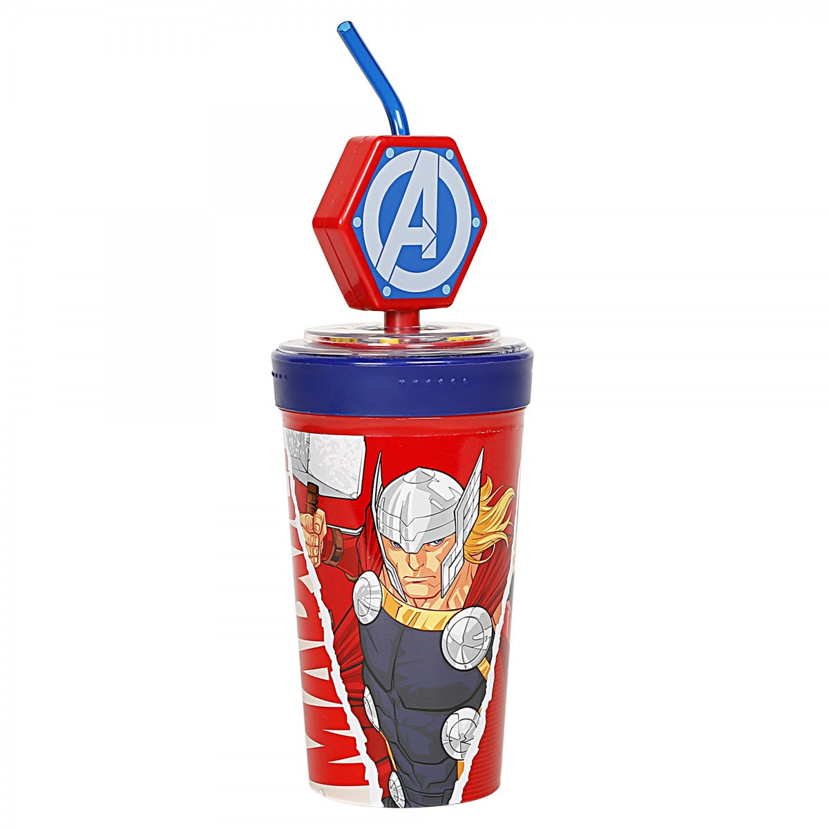 Avengers Gear Sipper Water Bottle for Kids, 390ml, Red