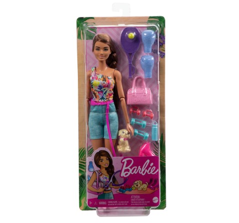 Barbie Wellness Doll, Workout Theme with Accessories, 3Y+, Multicolour