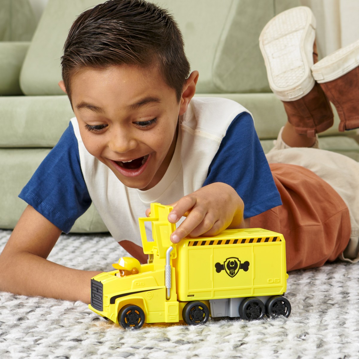 Paw Patrol, Big Truck Pup’S Rubble Transforming Toy Trucks With Collectible Action Figure, Kids Toys For Ages 3 And Up