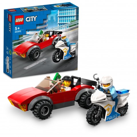 LEGO City Police Bike Car Chase Building Toy Set, 59 Pieces, Multicolour, 5Y+