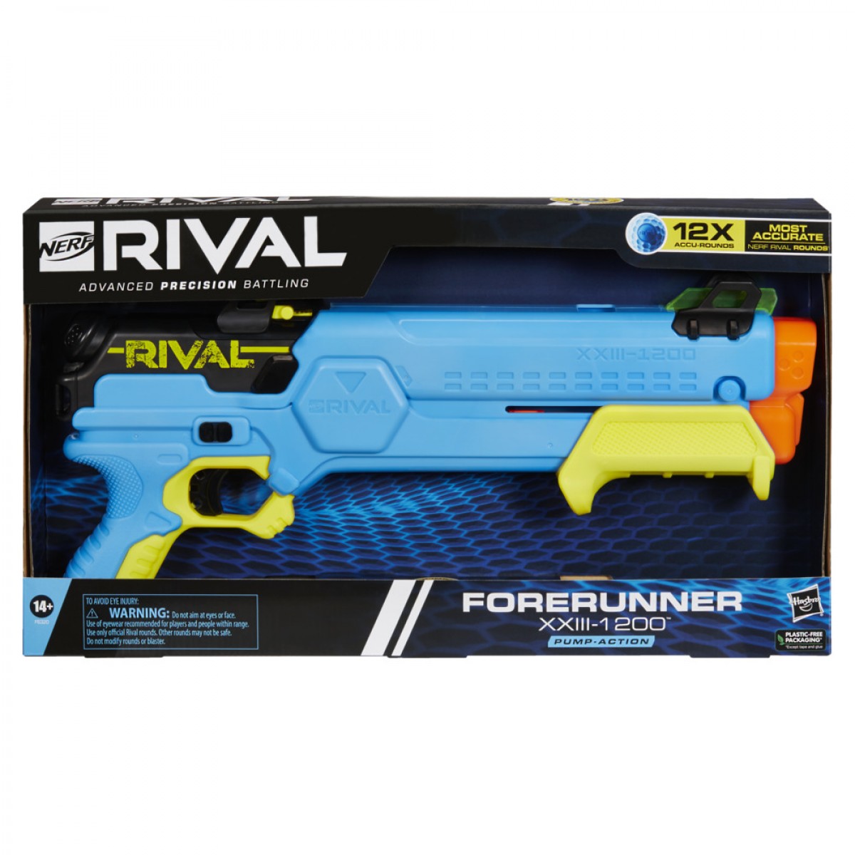 Nerf Rival Pilot Xxiii-100 Blaster, Break-Barrel Load, T-Bar Priming, 2 Nerf Rival Accu-Rounds, Most Accurate Nerf Rival System, 90 Fps, 14Yrs+, Multicolour