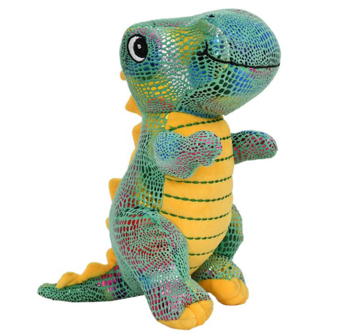 Mirada Standing Plush Stuffed Green Foiled Dinosaur Soft Toy, 25cm, 3Y+, Green