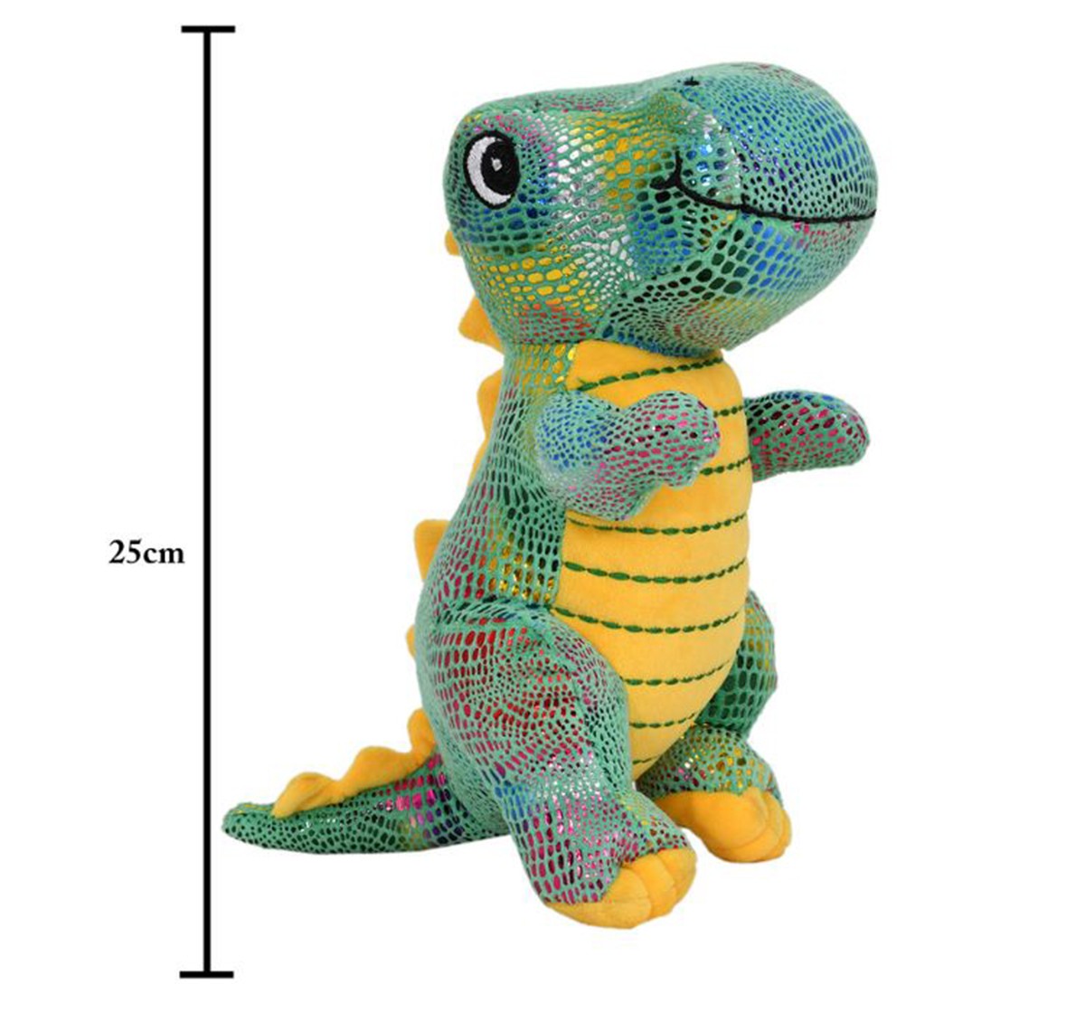 Mirada Standing Plush Stuffed Green Foiled Dinosaur Soft Toy, 25cm, 3Y+, Green