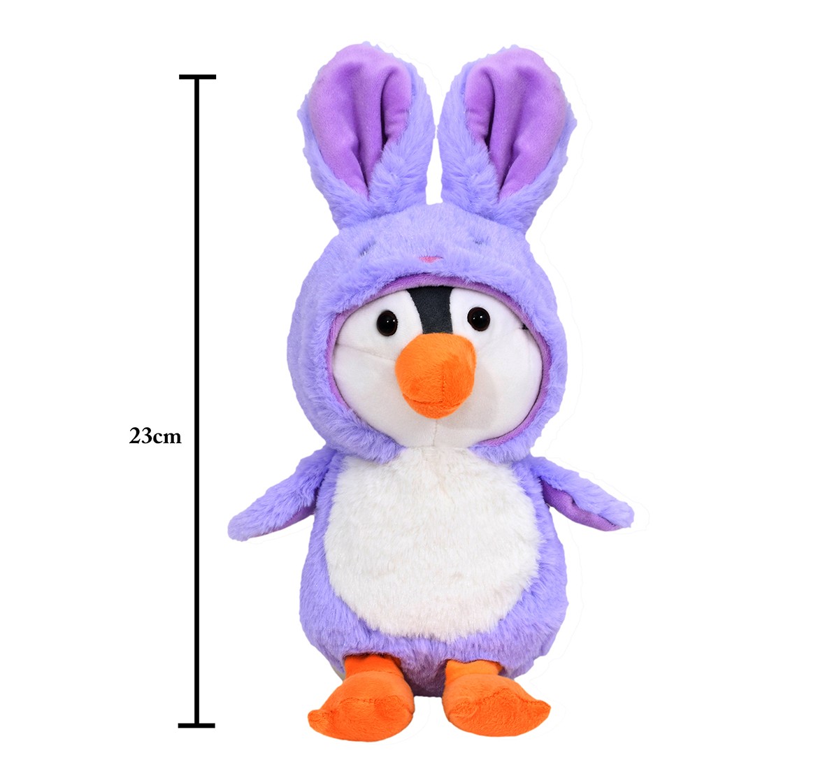 Mirada Purple Bunny Cute Plush Stuffed Hoodie Penguin Soft Toy 23 cm, 3Y+, Purple