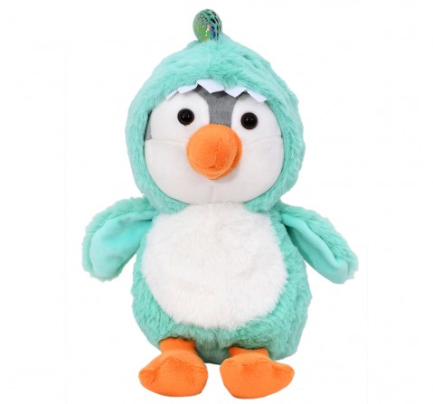 Mirada Turquoise Dinosaur Cute Plush Stuffed Hoodie Penguin Soft Toy, 23 cm, 3Y+, Turquoise