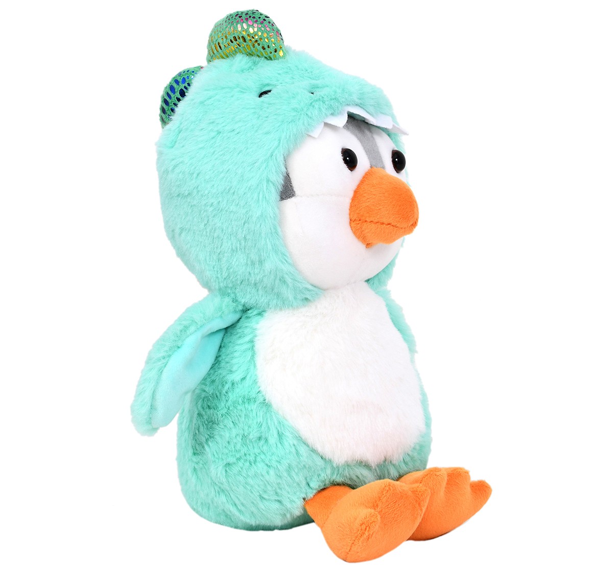 Mirada Turquoise Dinosaur Cute Plush Stuffed Hoodie Penguin Soft Toy, 23 cm, 3Y+, Turquoise