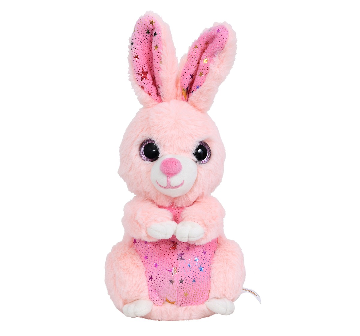Mirada 18cm Pink foil Glitter Eye Bunny Soft Toy, 18cm, 3Y+, Pink