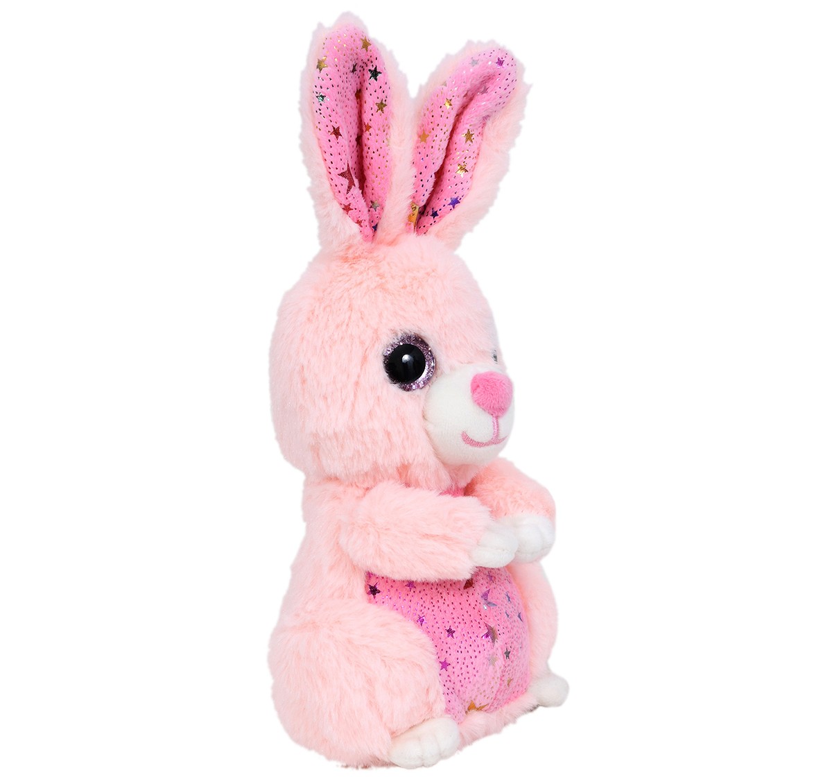 Mirada 18cm Pink foil Glitter Eye Bunny Soft Toy, 18cm, 3Y+, Pink