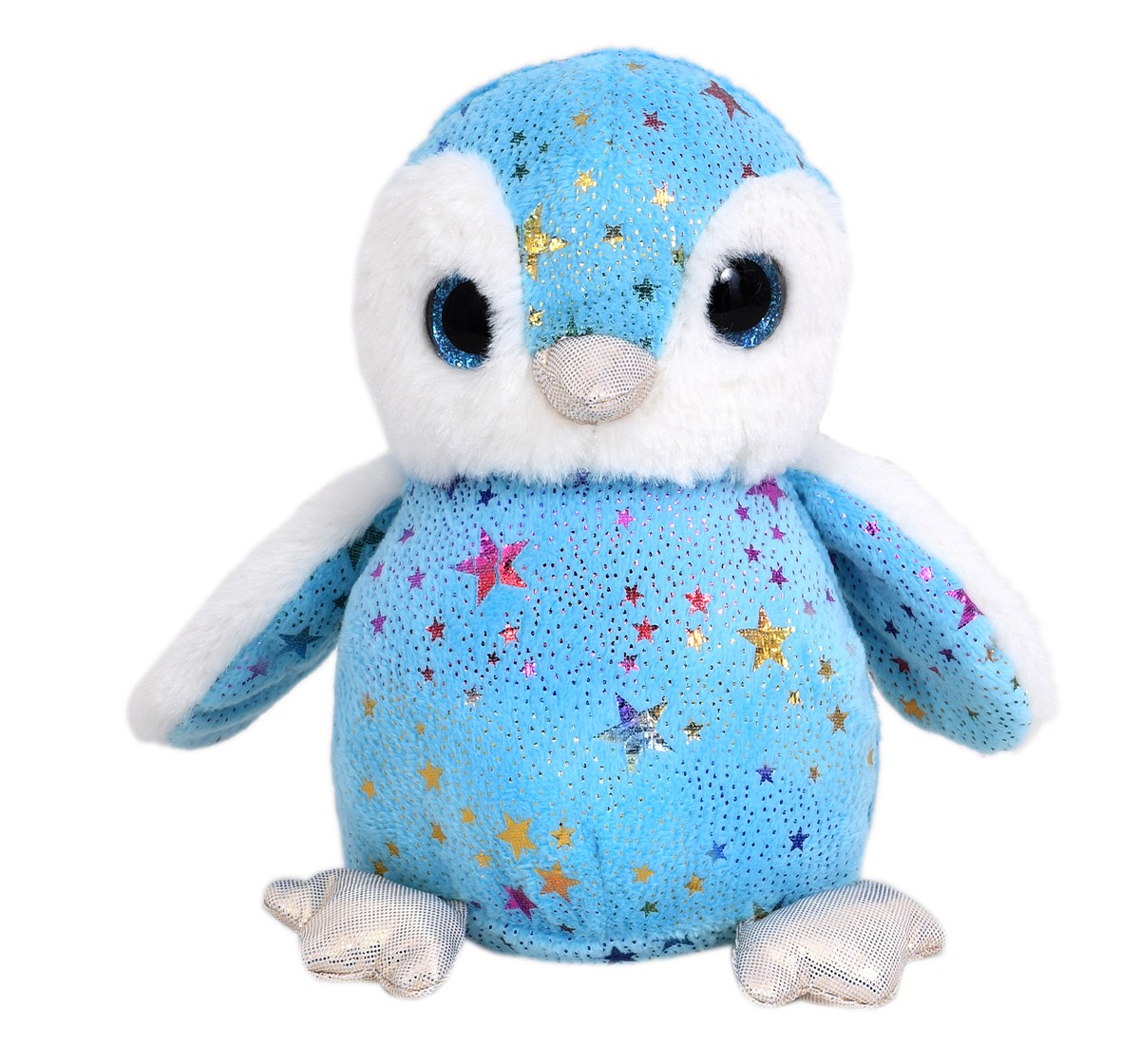 Mirada Blue Foil Cute Plush Stuffed Glitter Eye Penguin Soft Toy, 18 cm, 3Y+, Blue