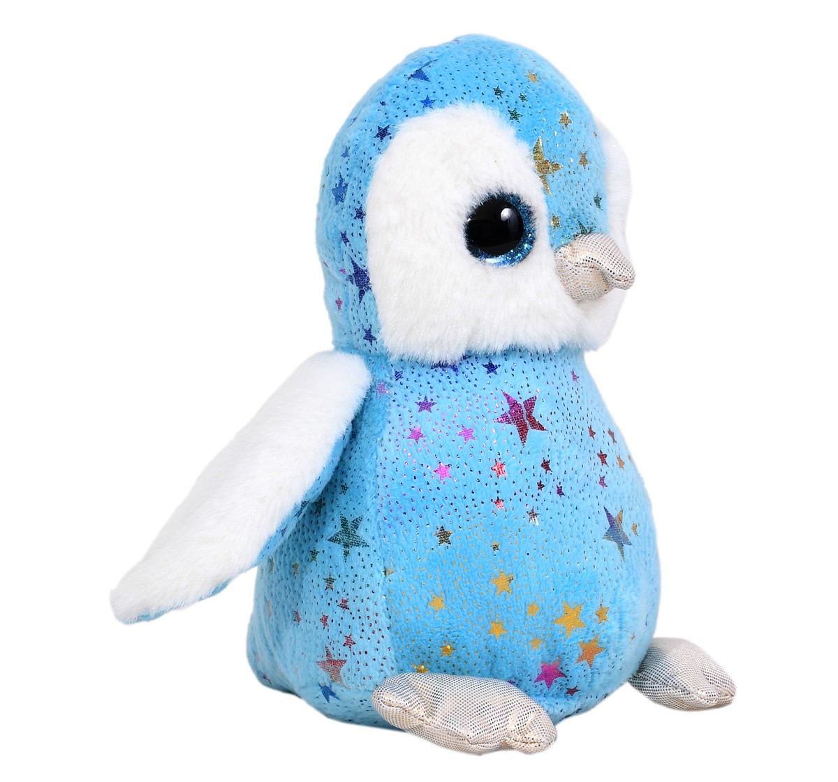 Mirada Blue Foil Cute Plush Stuffed Glitter Eye Penguin Soft Toy, 18 cm, 3Y+, Blue