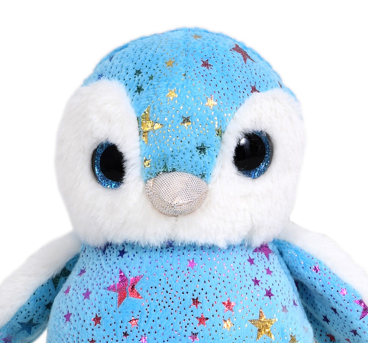 Mirada Blue Foil Cute Plush Stuffed Glitter Eye Penguin Soft Toy, 18 cm, 3Y+, Blue