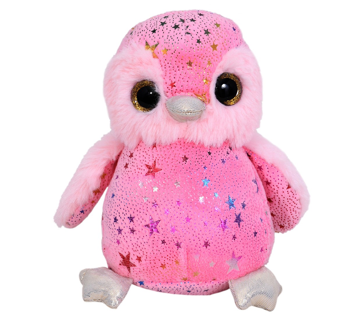 Mirada Pink Foil Cute Plush Stuffed Glitter Eye Penguin Soft Toy, 18 cm, 3Y+, Pink