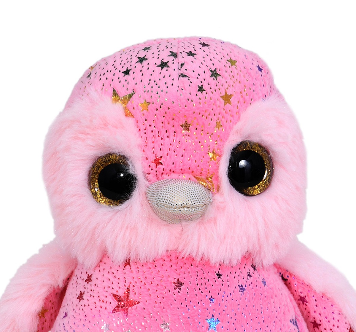 Mirada Pink Foil Cute Plush Stuffed Glitter Eye Penguin Soft Toy, 18 cm, 3Y+, Pink