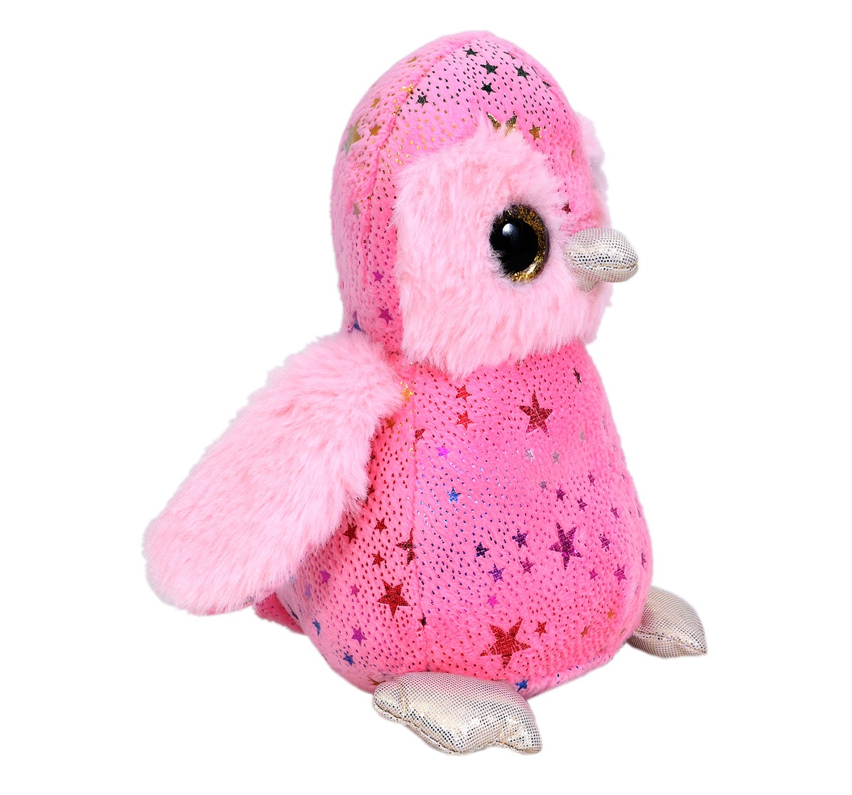 Mirada Pink Foil Cute Plush Stuffed Glitter Eye Penguin Soft Toy, 18 cm, 3Y+, Pink