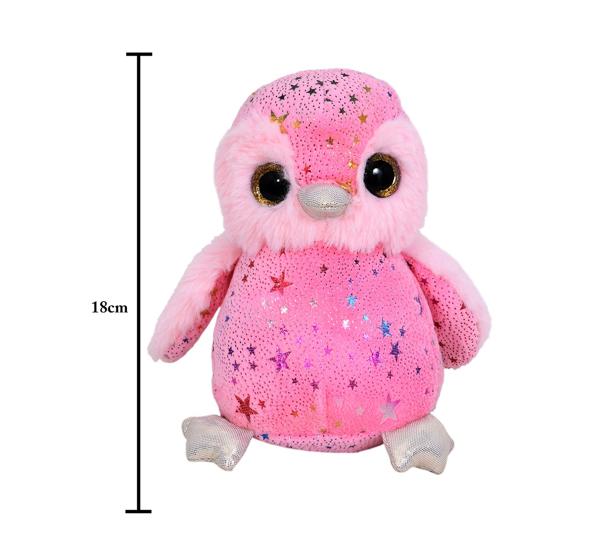 Mirada Pink Foil Cute Plush Stuffed Glitter Eye Penguin Soft Toy, 18 cm, 3Y+, Pink