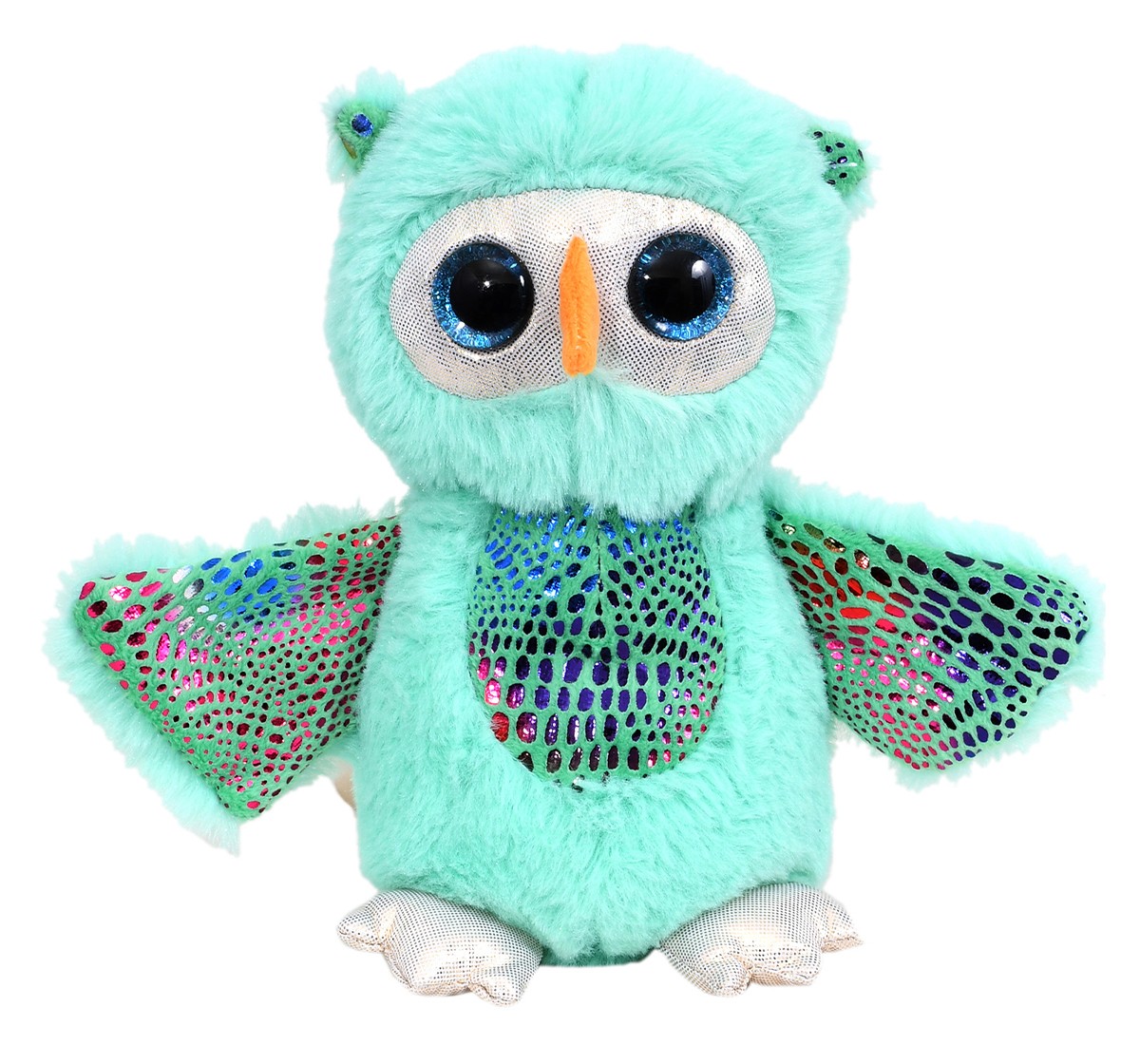 Mirada Blue Foil Plush Stuffed Owl with Wings Owl Soft Toy, 18 cm, 3Y+, Blue