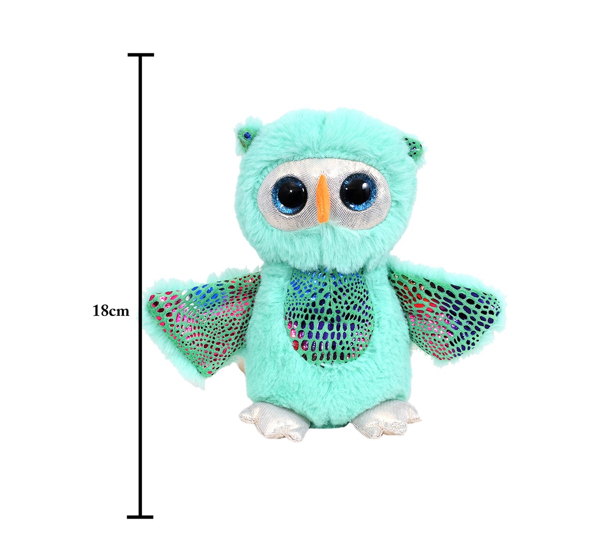 Mirada Blue Foil Plush Stuffed Owl with Wings Owl Soft Toy, 18 cm, 3Y+, Blue