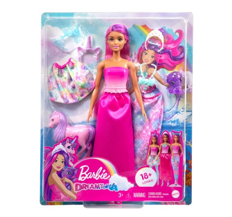 Barbie Dreamtopia Mermaid Doll with Extra-Long Two-Tone Fantasy Hair, Tiaras and Styling Accessories, Gift for Ages 3Y+, Multicolour