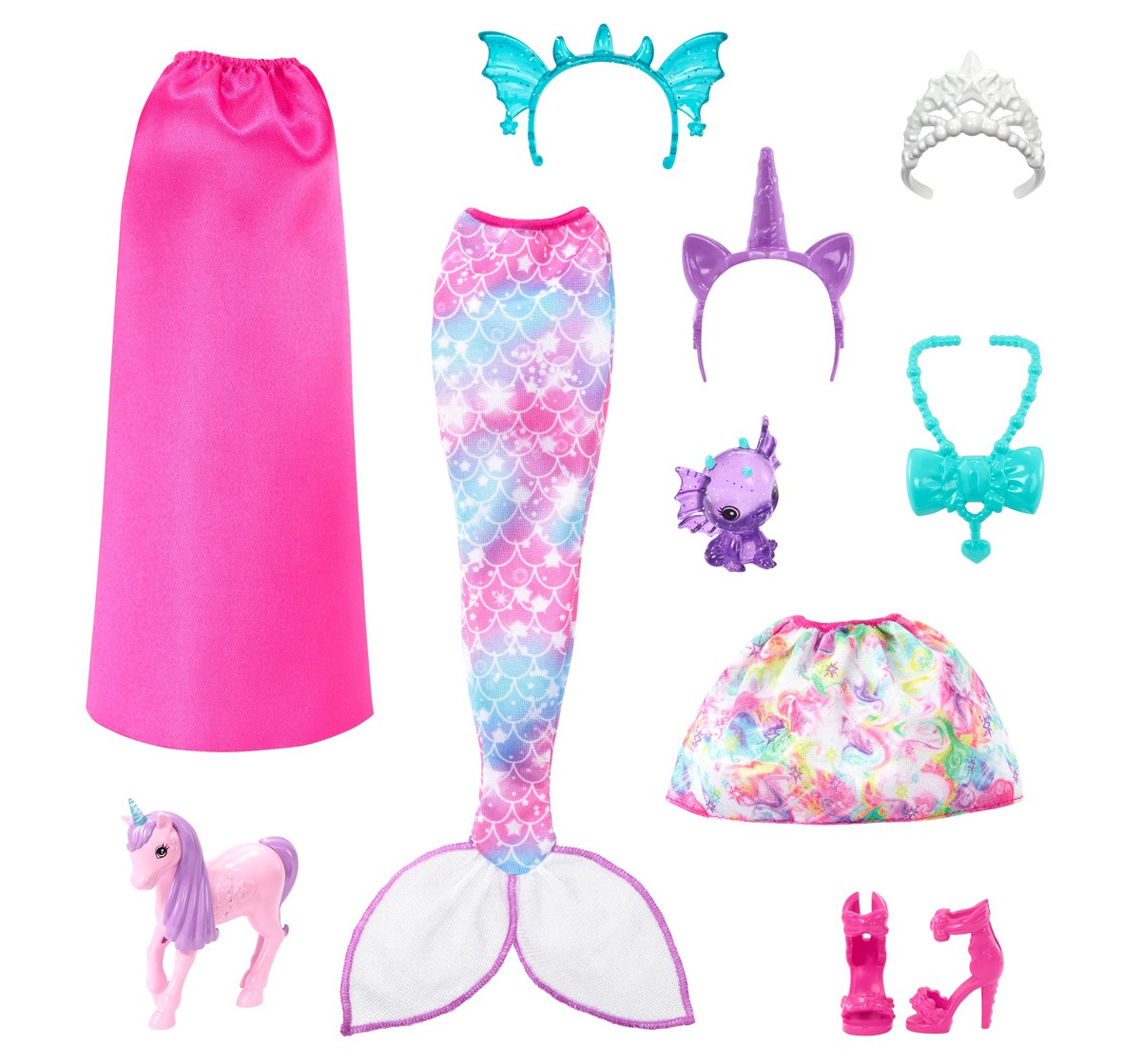 Barbie Dreamtopia Mermaid Doll with Extra-Long Two-Tone Fantasy Hair, Tiaras and Styling Accessories, Gift for Ages 3Y+, Multicolour