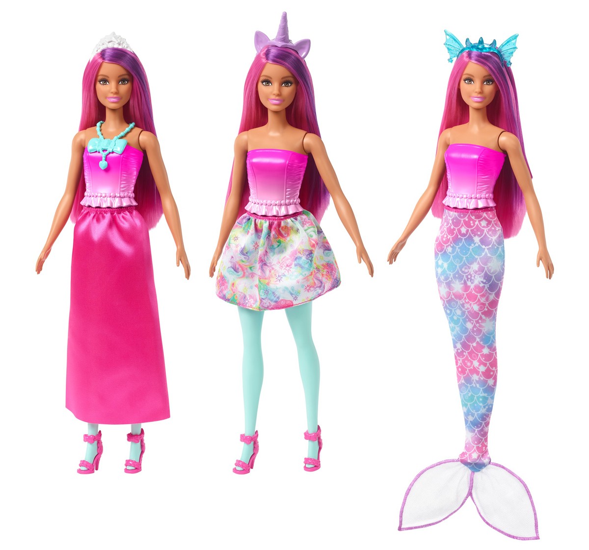 Barbie Dreamtopia Mermaid Doll with Extra-Long Two-Tone Fantasy Hair, Tiaras and Styling Accessories, Gift for Ages 3Y+, Multicolour