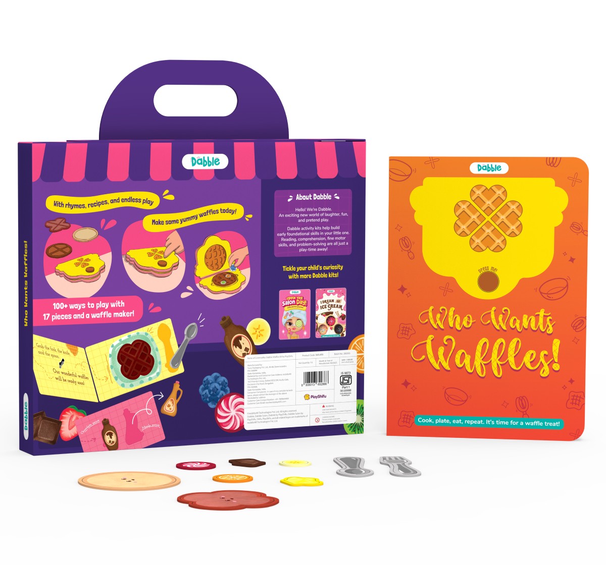 Dabble Kitchen Playset by Playshifu for Pretend Play, Who Wants Waffles, Kids Kitchen playset, Kids for 3Y+, Multicolour