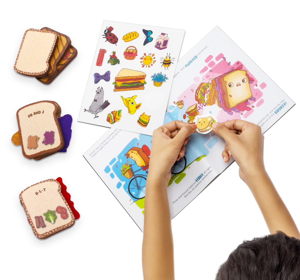 Dabble Pretend Play Sandwich Playset by Playshifu, Six Sneaky Sandwiches, Kids Kitchen playset, Kids for 3Y+, Multicolour
