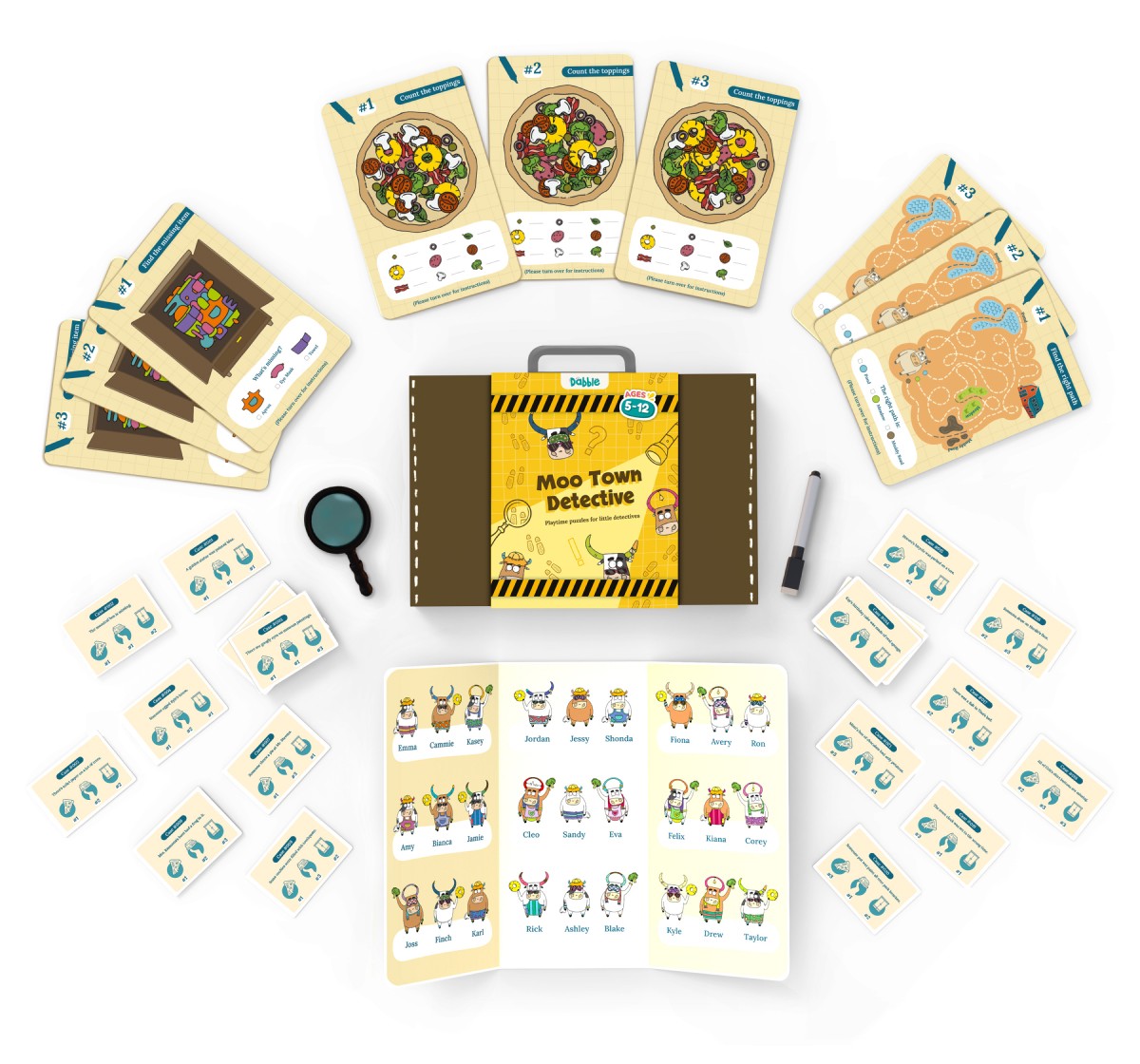 Dabble Pretend Play Detective Game by Playshifu, Moo Town Detective, Kids Detective Set, Kids for 5Y+, Multicolour