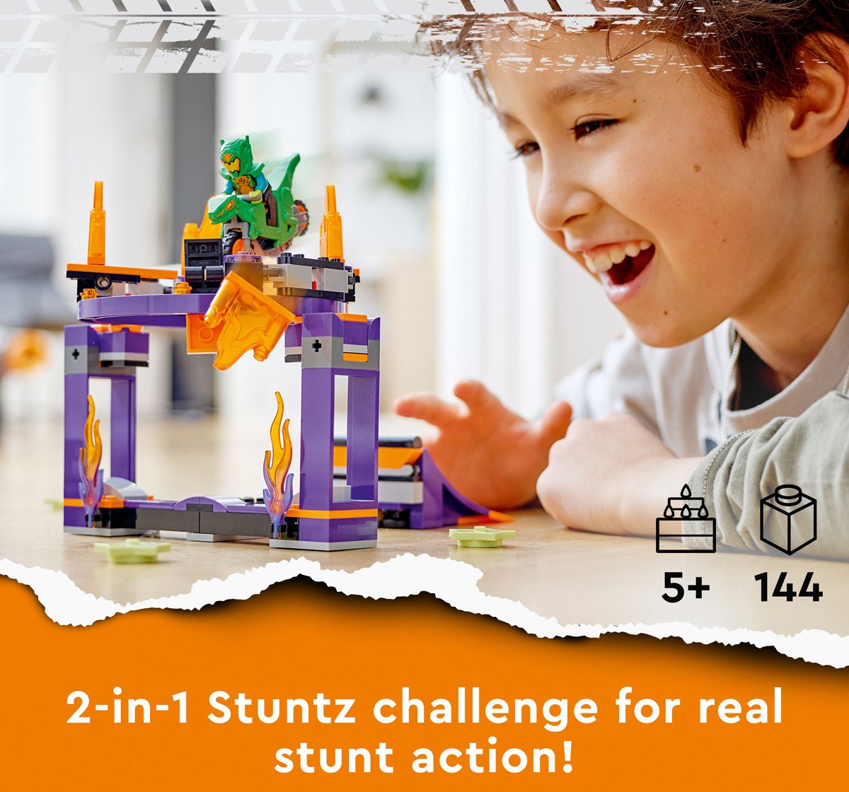 LEGO City Dunk Stunt Ramp Challenge 60359 Building Toy Set 144 Pieces Multicolour 5Y+
