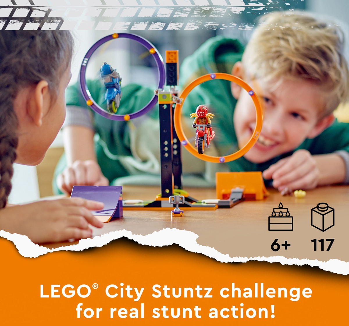 LEGO City Spinning Stunt Challenge 60360 Building Toy Set 117 Pieces Multicolour 6Y+