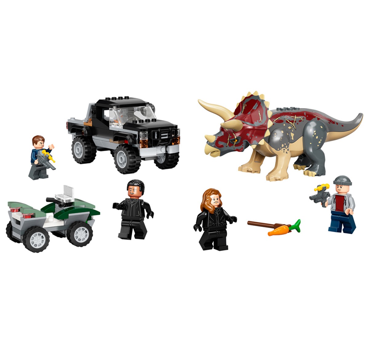 LEGO Jurassic World Triceratops Dinosaur Pickup Truck Ambush 76950 210 Pieces Multicolour 7Y+
