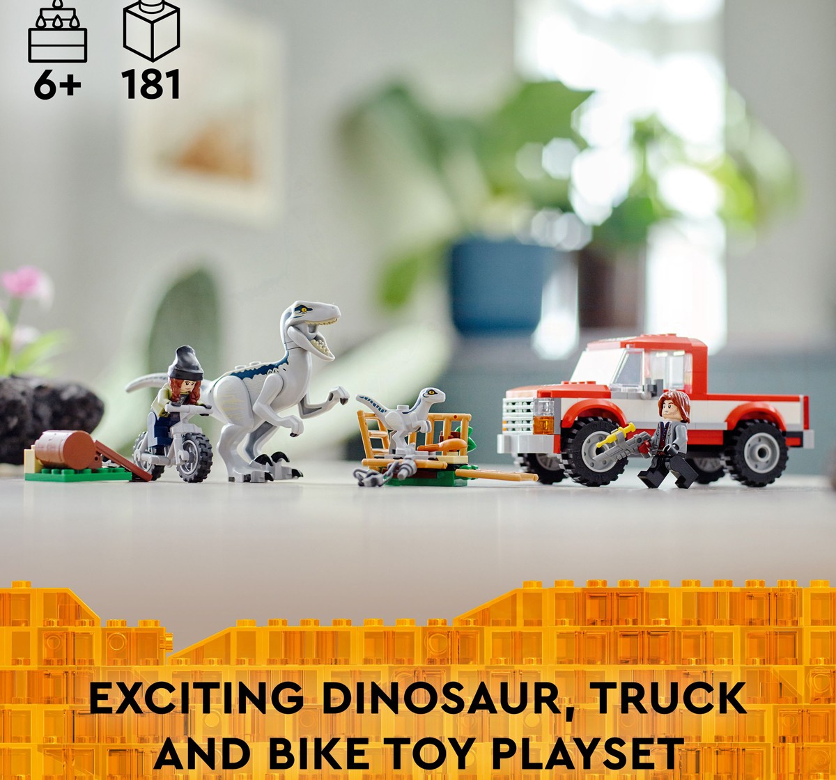 LEGO Jurassic World Blue & Beta Velociraptor Capture 76946 Building Kit 181 Pieces Multicolour 6Y+