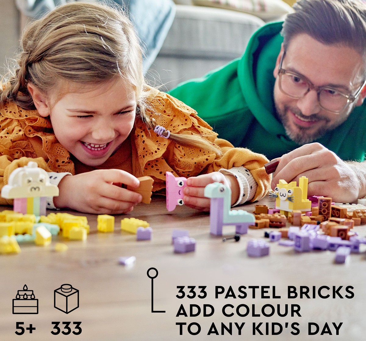 LEGO Classic Creative Pastel Fun 11028 Building Toy Set 333 Pieces Multicolour 5Y+