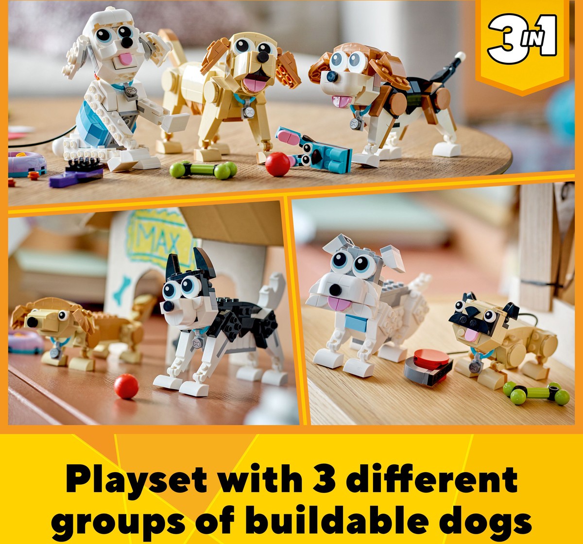 LEGO Creator Adorable Dogs 31137 Building Toy Set 475 Pieces Multicolour 7Y+
