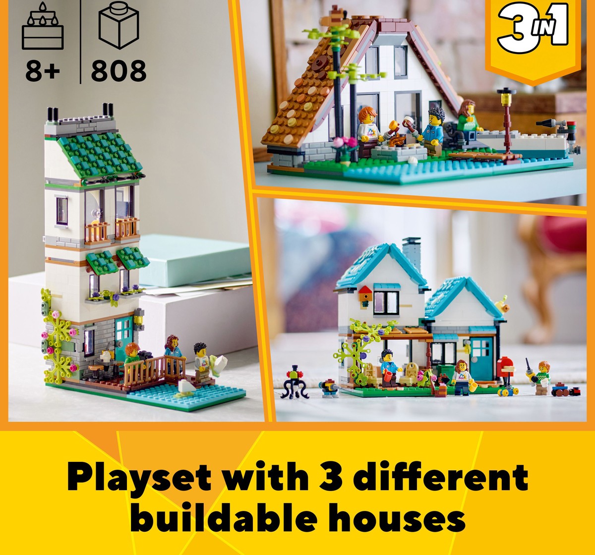 LEGO Creator Cosy House 31139 Building Toy Set 808 Pieces Multicolour 8Y+